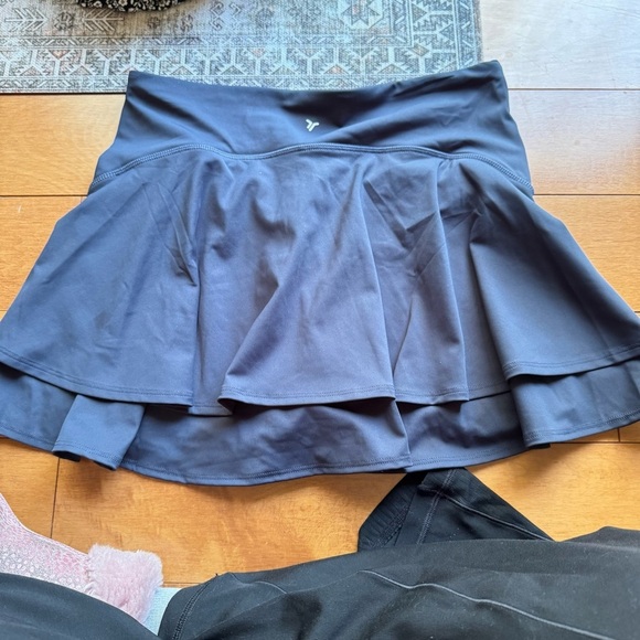 Old Navy Blue Gray Skater Mini Skirt Athletic Pleated - Picture 2 of 7